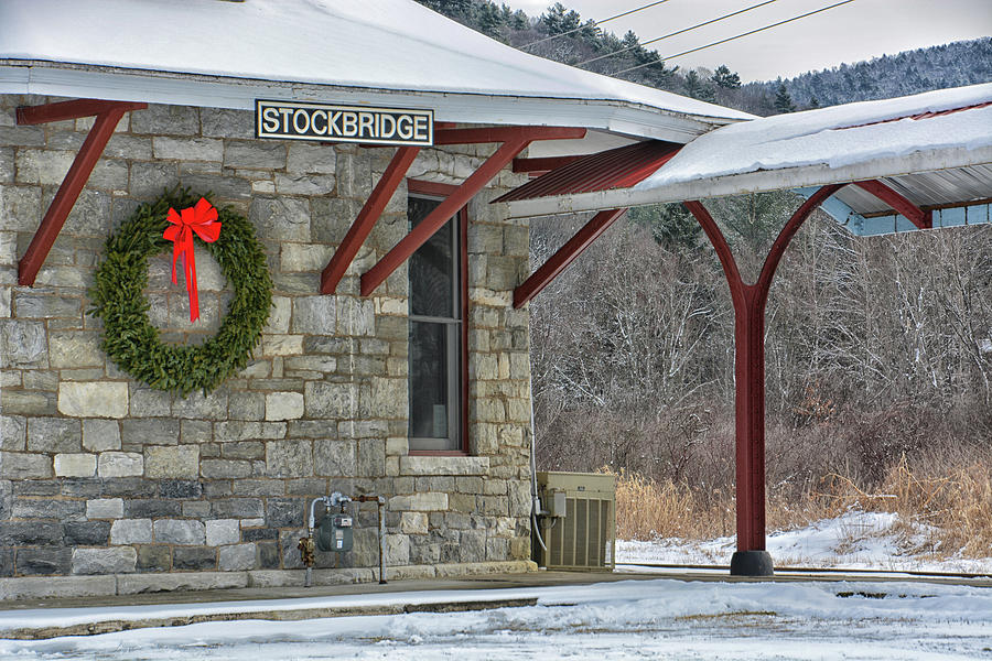 Vintage Railroad Station Christmas Photograph by Mike Martin