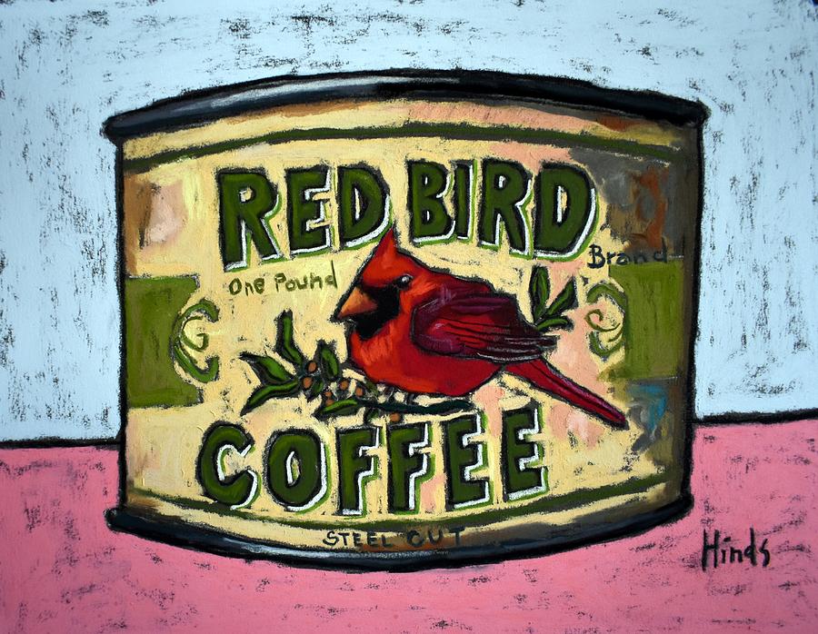 Vintage Red Bird Coffee Tin Painting by David Hinds - Pixels