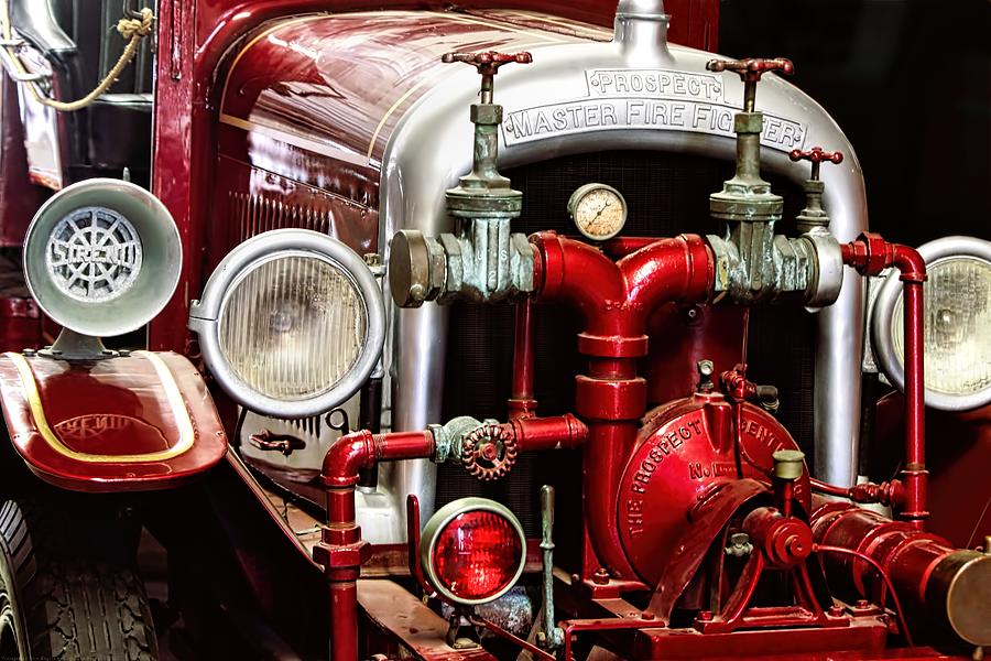 Vintage Red Fire Engine Photograph by Chrystyne Novack