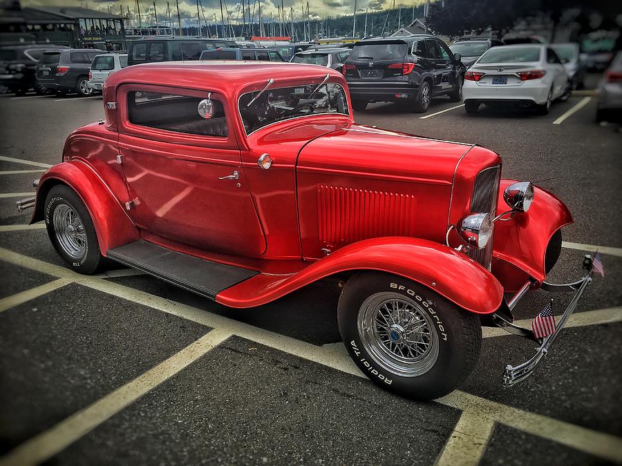 Vintage Red Street Rod Photograph by Jerry Abbott