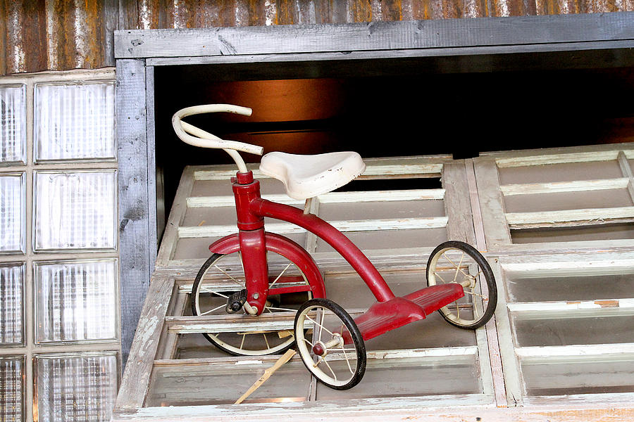 vintage red tricycle