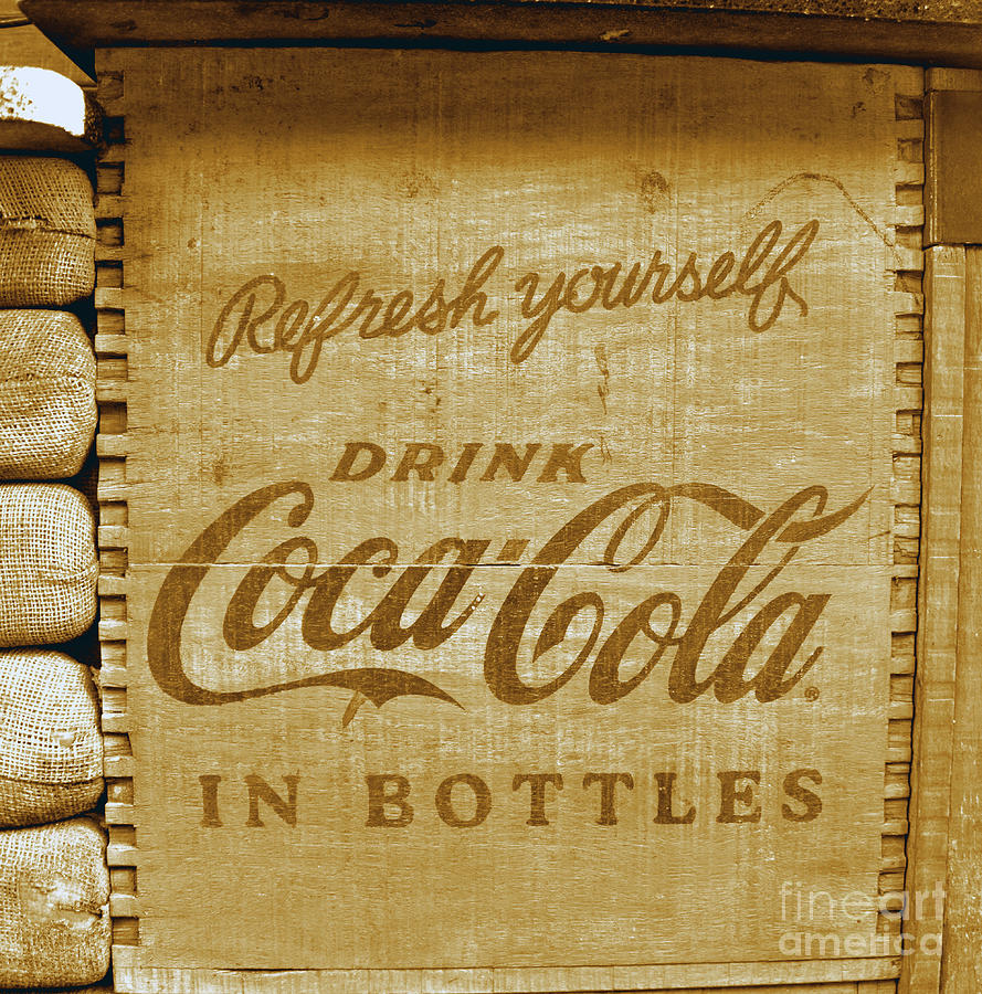 Vintage Refresh Yourself Coca Cola Sign Photograph