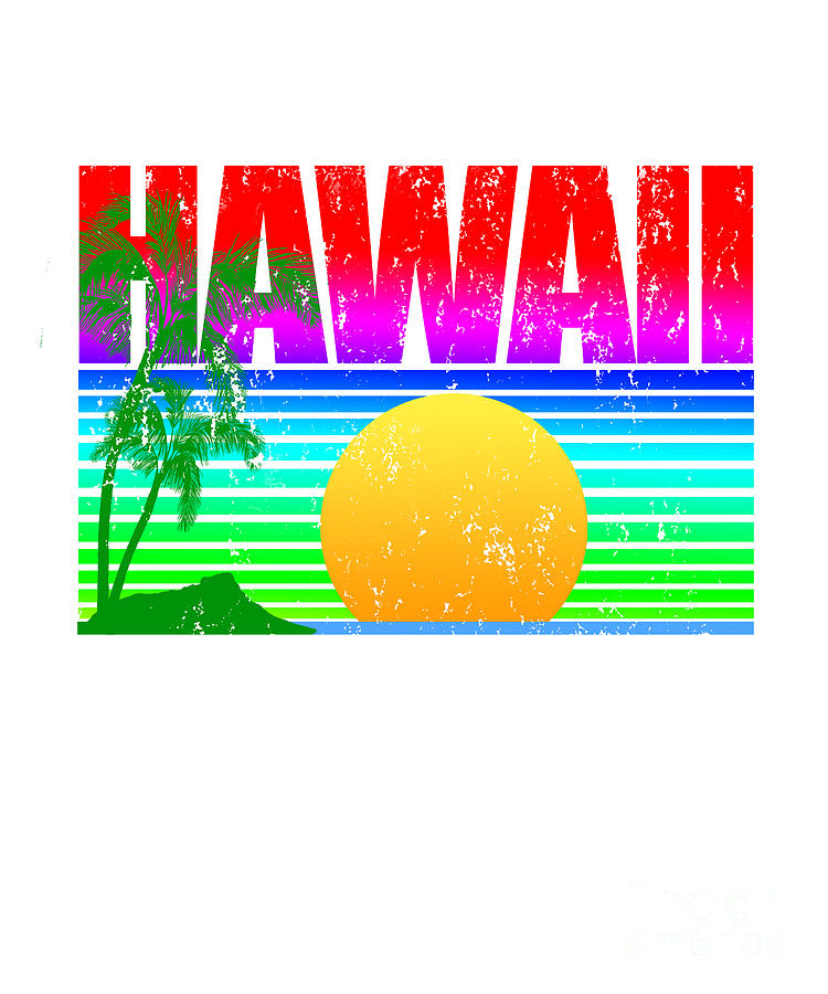 Vintage Retro Hawaii Islands Beach Sunset Digital Art by MacDonald ...