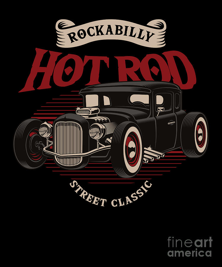 Vintage Retro Hot Rod Hotrod American Cars Gift Digital Art by Thomas ...