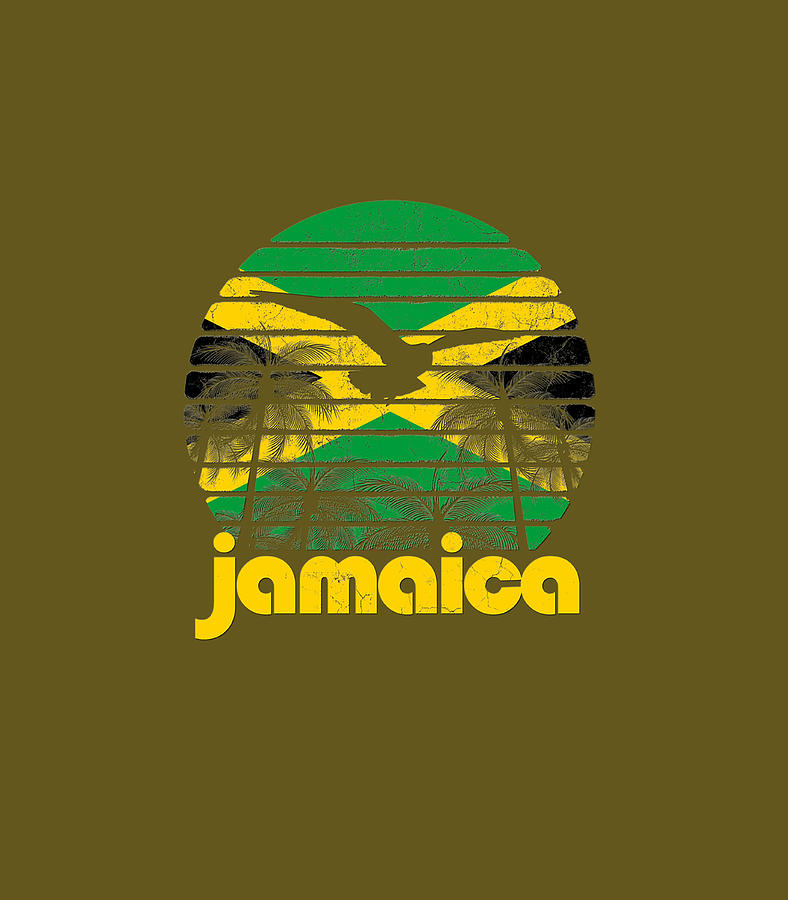 Vintage Retro Jamaica Flag Jamaican 70s 80s Men Women Digital Art by ...