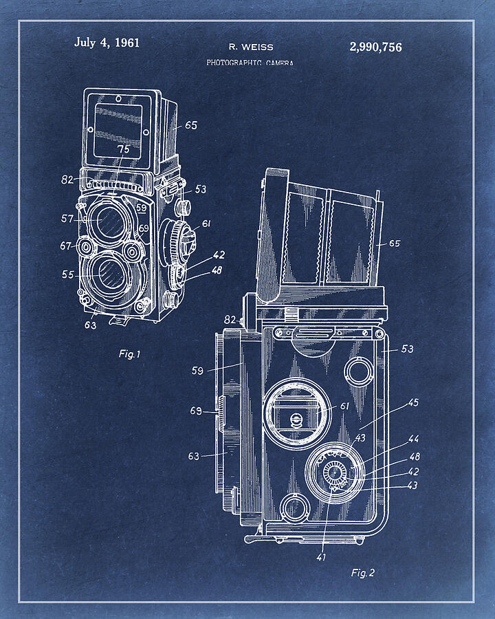 Vintage Rolleiflex Camera Patent Blueprint Digital Art by Dale Kincaid Vintage Rolleiflex Camera Patent Blueprint Digital Art by Dale Kincaid