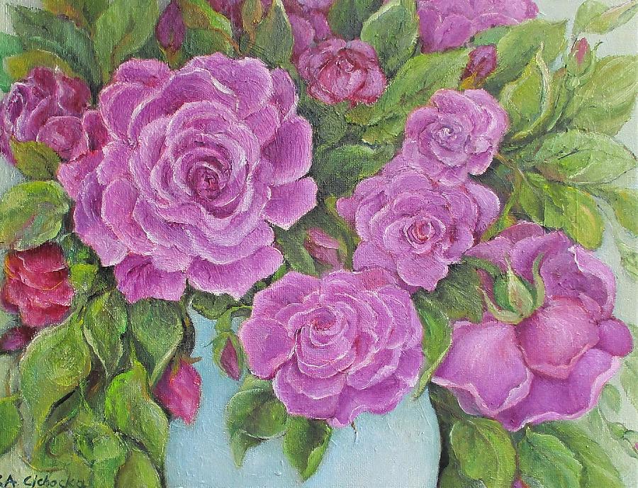 Vintage Rose  Painting by Barbara Anna Cichocka