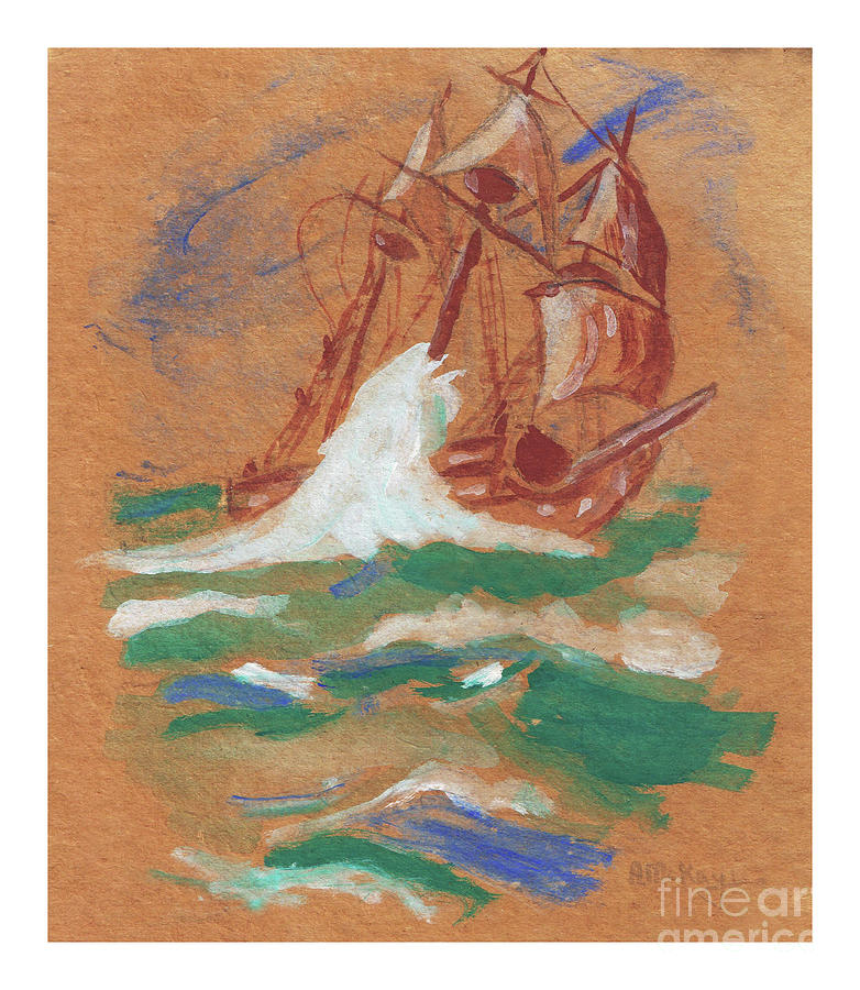 Vintage Sailing Ship Painting by Art MacKay