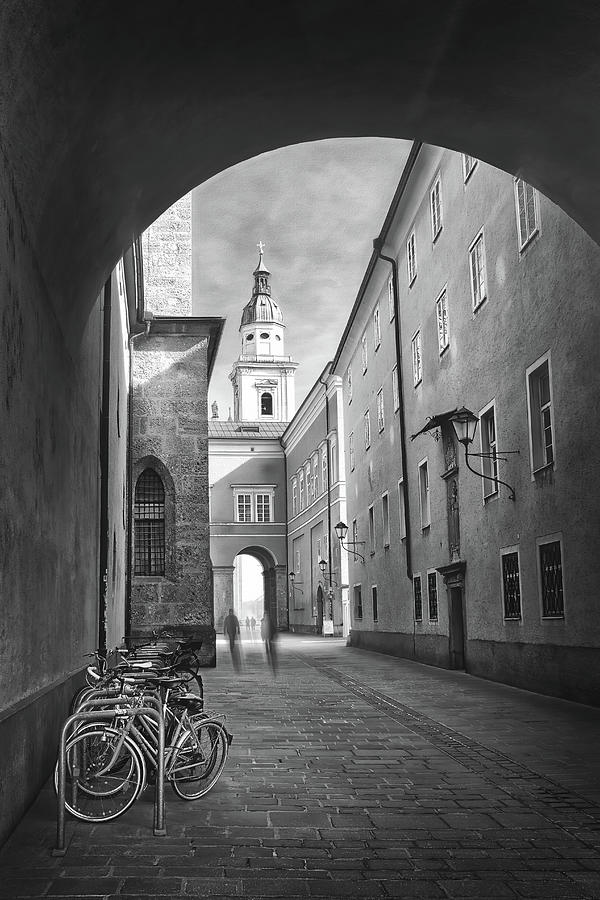 Vintage Salzburg Black and White  Photograph by Carol Japp