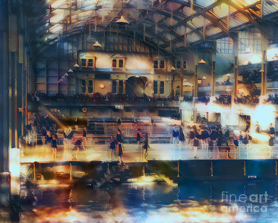 Vintage San Francisco Sutro Baths in Nostalgic Painterly Colors 20200529v1 Photograph by Wingsdomain Art and Photography