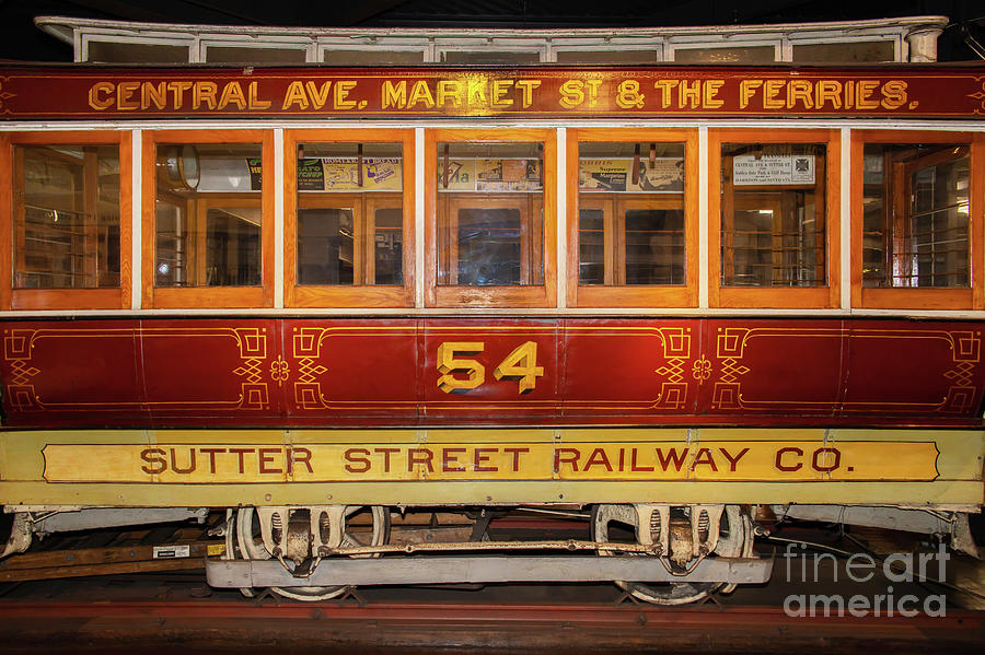 San Francisco Photograph - Vintage San Francisco Sutter Street Railway Company Cable Car 54 R1737 by San Francisco