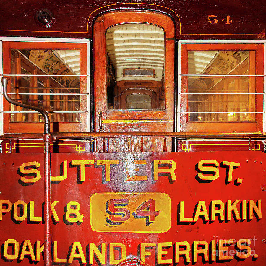 Vintage San Francisco Sutter Street Railway Company Cable Car 54 R1738 square 2 Photograph by Wingsdomain Art and Photography
