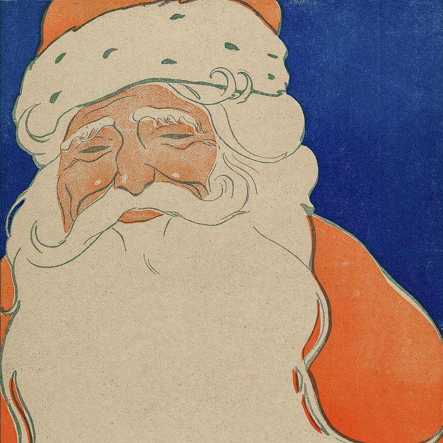 Christmas Drawing - Vintage Santa Claus by L Prang and Co