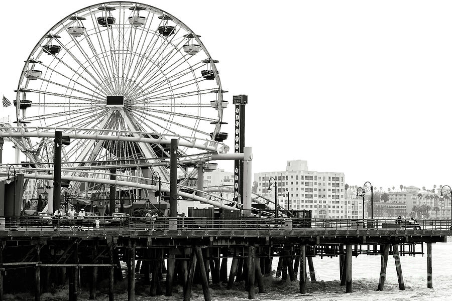 Vintage Santa Monica Pier Days in California Photograph by John Rizzuto