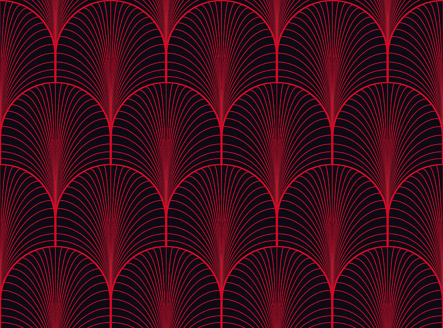 Vintage Seamless Red And Black Art Deco Wallpaper Pattern Digital Art By Herbert Fine Art America