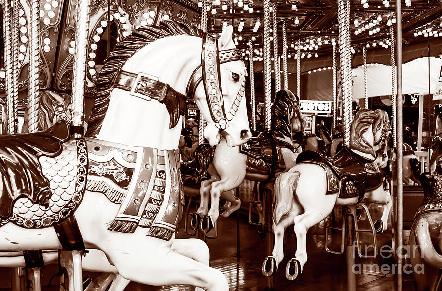 Vintage Seaside Heights Carousel in New Jersey Photograph by John Rizzuto