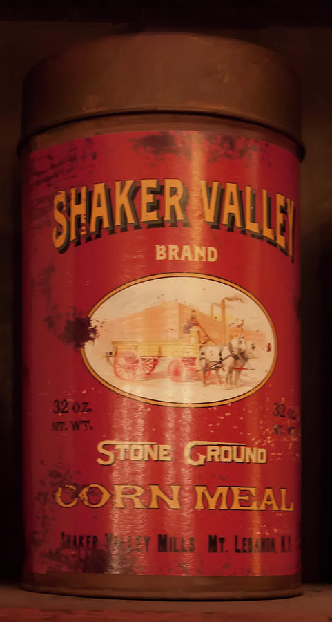Vintage Shaker Valley Corn Meal Tin Photograph by Flees Photos