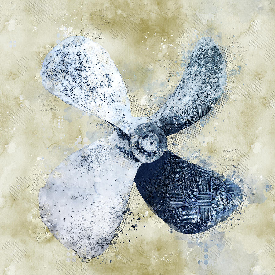 Vintage Ship Propeller Mixed Media by Dan Sproul