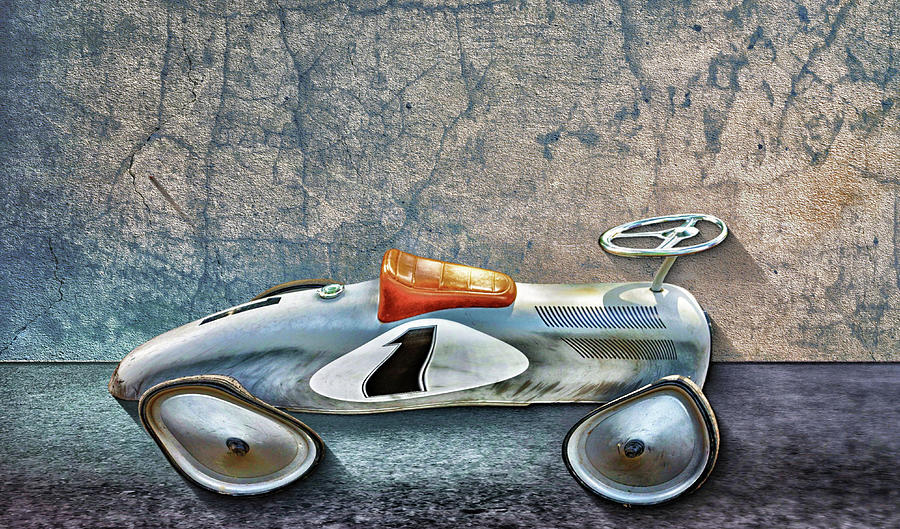 Vintage Silver Toy Race Car Photograph by James DeFazio - Fine Art America