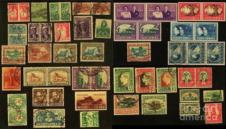 vintage South African Postage stamps n2 Photograph by Ilan Rosen | Fine ...