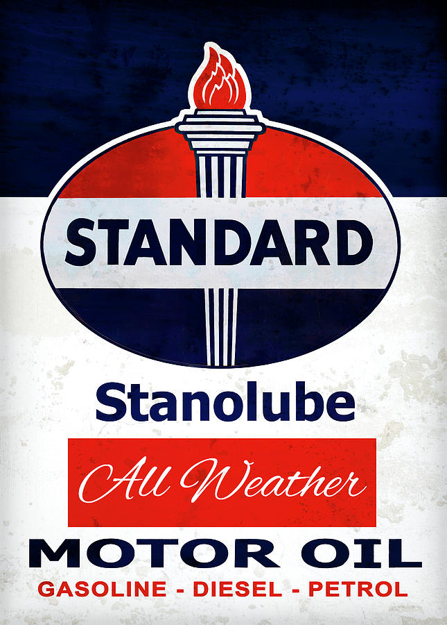 Vintage Standard Motor Oil Sign C 1938 Digital Art By Daniel Hagerman