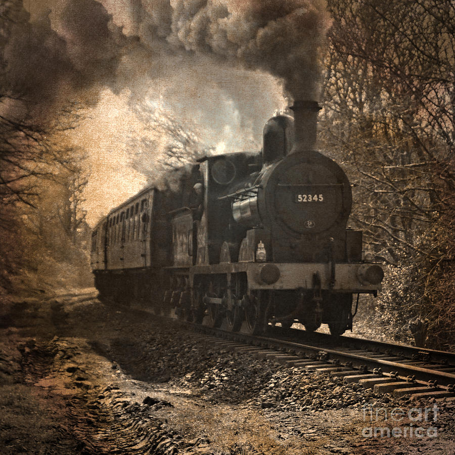 Vintage Steam Train Toned And Textured Photograph