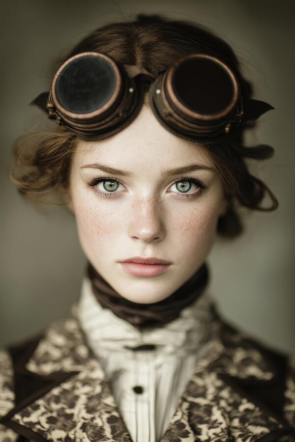 Vintage Steampunk Woman Portrait Digital Art by Matthias Hauser Vintage Steampunk Woman Portrait Digital Art by Matthias Hauser