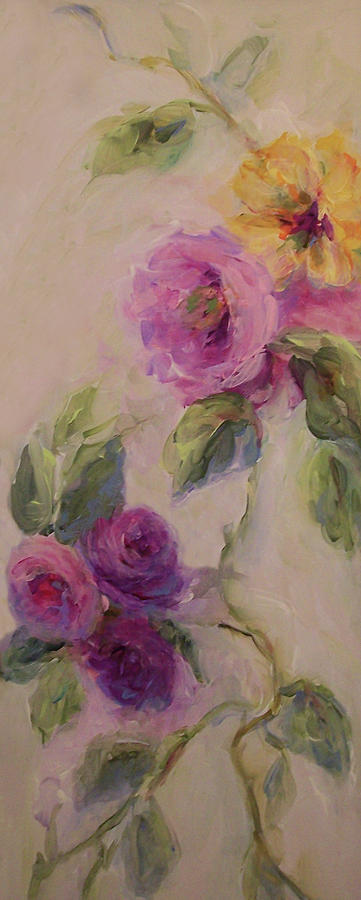 Vintage Style Rose Art Painting by Mary Wolf