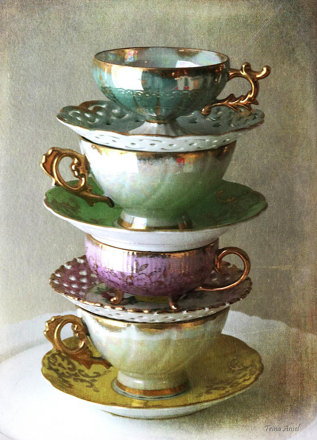 Vintage Tea Cups Photograph by Trina Ansel