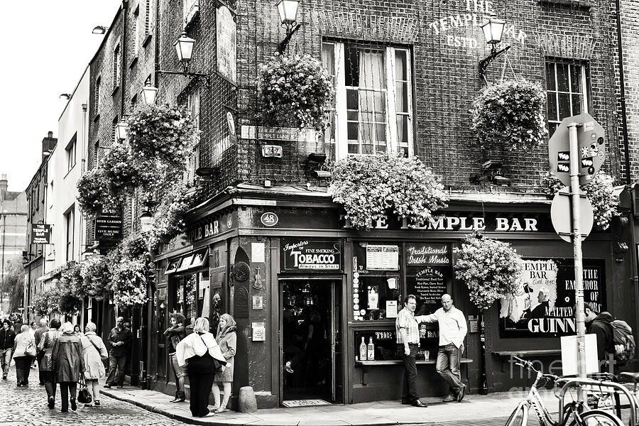 Vintage Photograph - Vintage Temple Bar Days Dublin by John Rizzuto