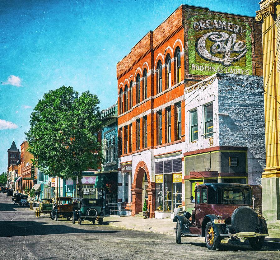 Vintage Textured Downtown Butte Montana Photograph by Joseph S Giacalone