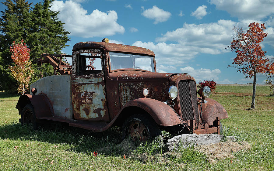 Vintage Tow Truck, Indiana Photograph by Steve Gass