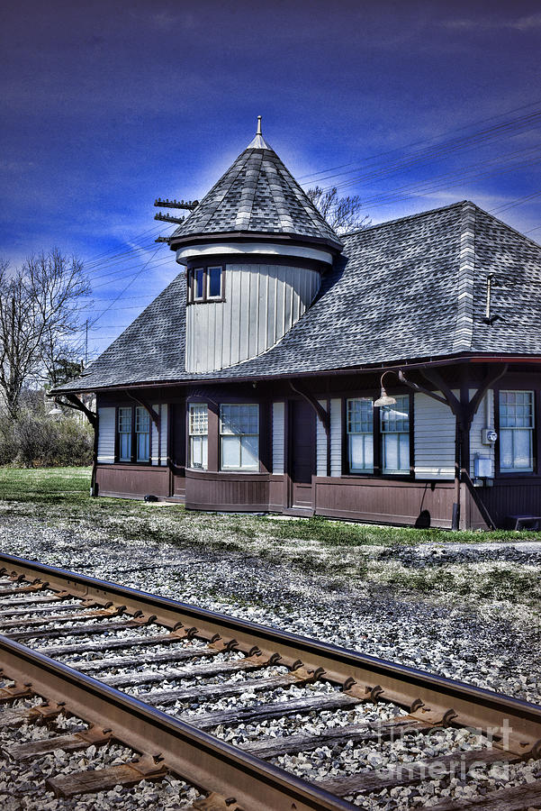 Vintage Train Depot and Tracks Photograph by Paul Ward