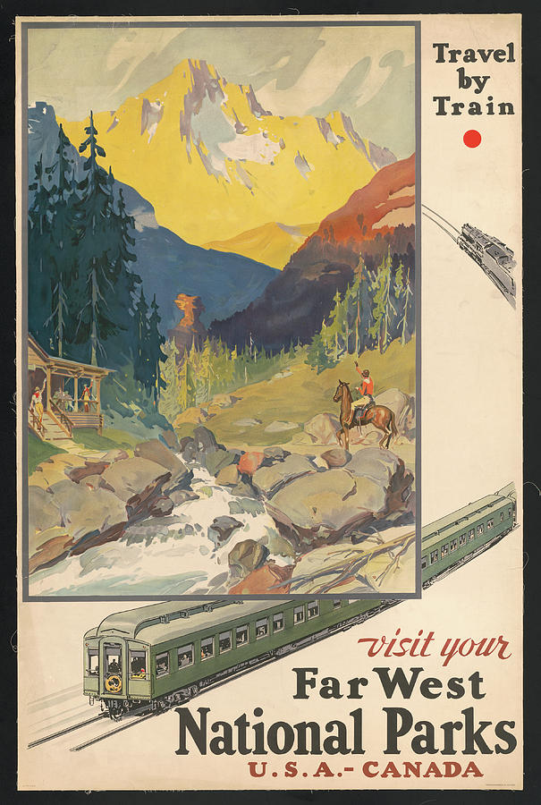 Vintage Train Travel Poster Drawing by Travel Poster Vintage Train Travel Poster Drawing by Travel Poster