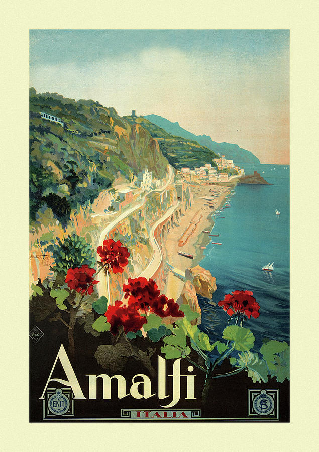 Vintage Travel Amalfi Photograph by Andrew Fare
