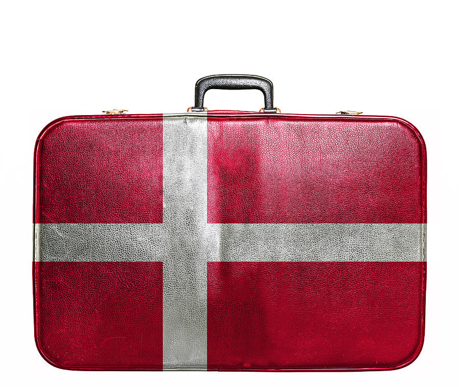 Vintage travel bag with flag of Denmark Photograph by Alexis84