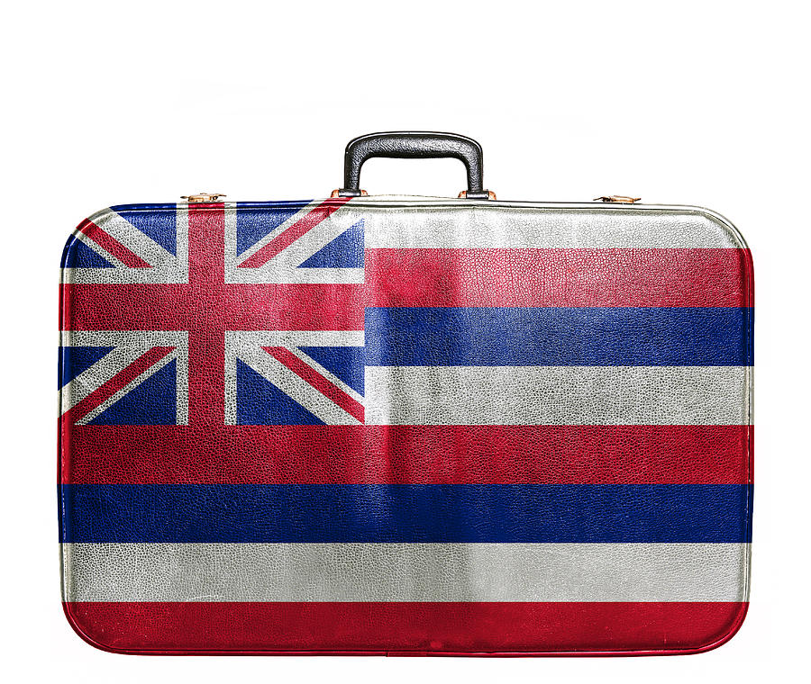 Vintage travel bag with flag of Hawaii Photograph by Alexis84