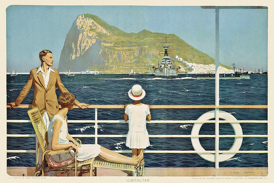 Vintage Travel Gibraltar Photograph by Andrew Fare