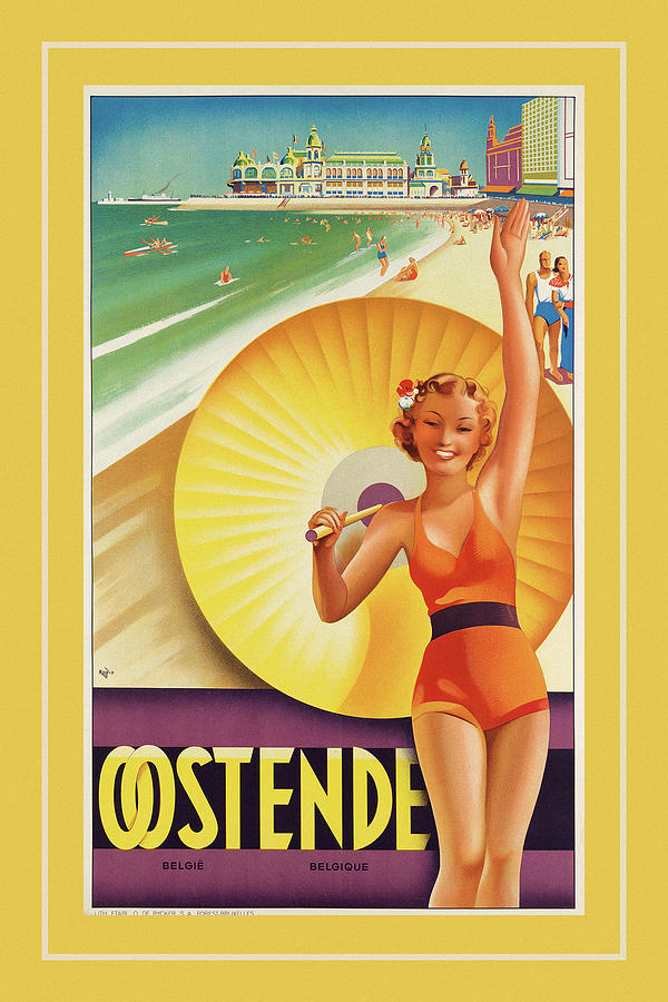 Vintage Travel Ostende Photograph by Andrew Fare