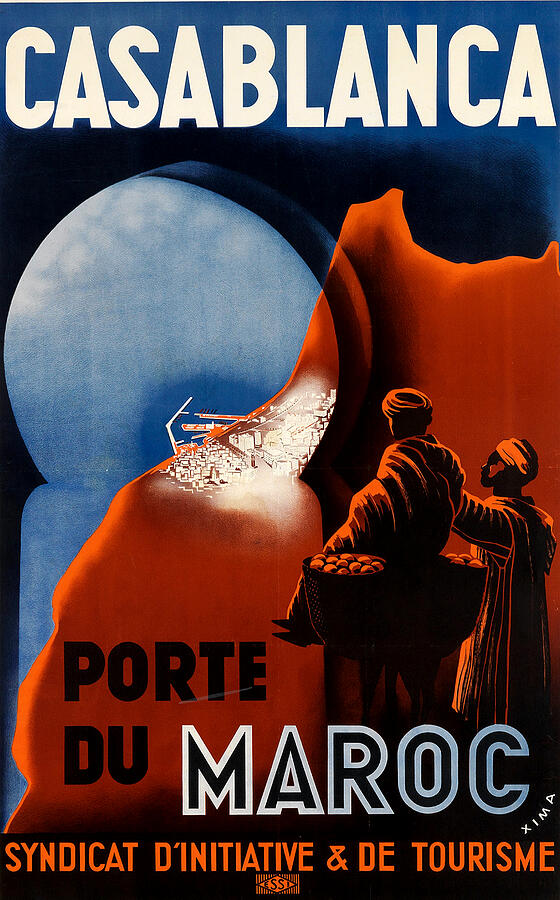 Casablanca Movie Digital Art - Vintage Travel Poster - Casablanca, Morocco by Lawrence Miller