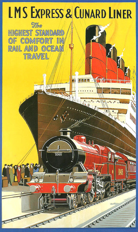 Vintage Digital Art - Vintage Travel Poster - Cunard Line by Lawrence Miller