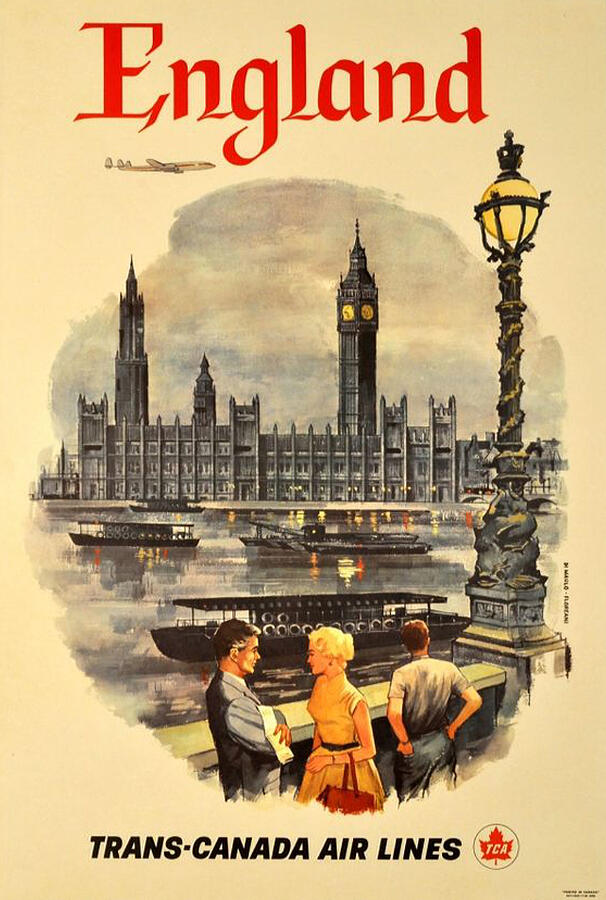 Vintage Digital Art - Vintage Travel Poster - England UK by Lawrence Miller