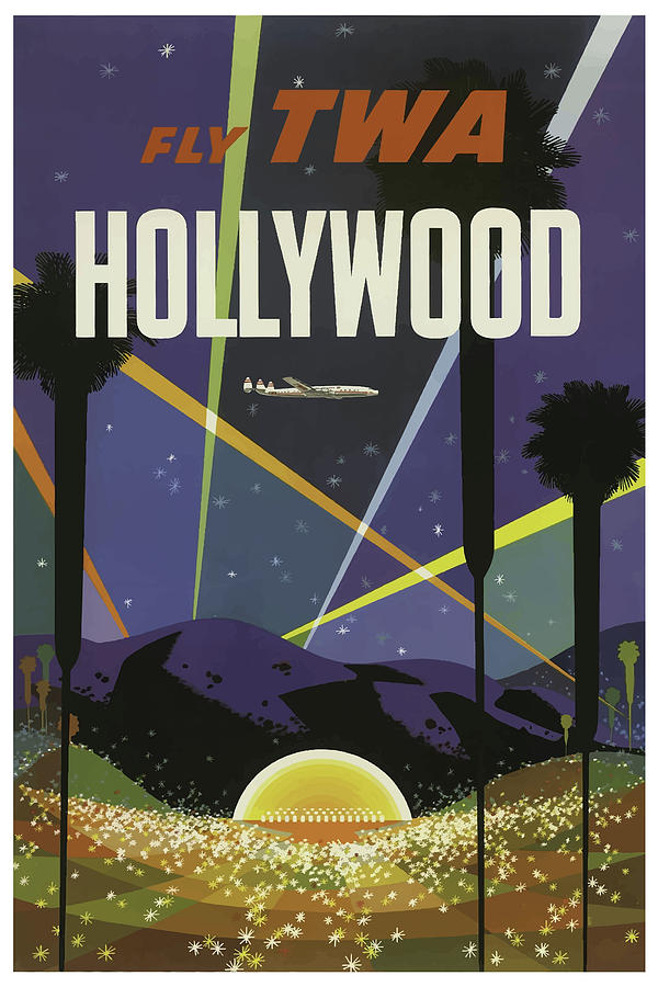Vintage Travel Poster Hollywood California Mixed Media by Movie Poster Prints