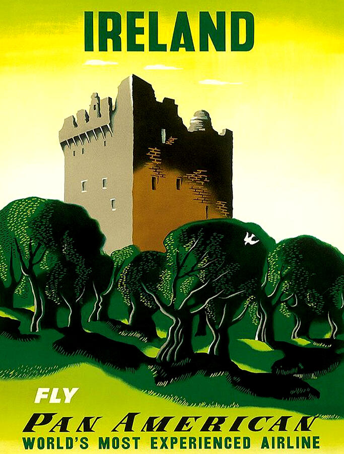 Castle Digital Art - Vintage Travel Poster - Ireland by Lawrence Miller