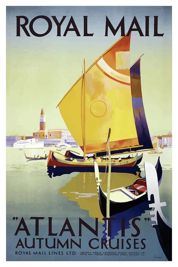 Vintage Travel Poster London England Royal Mail Mixed Media by Movie Poster Prints