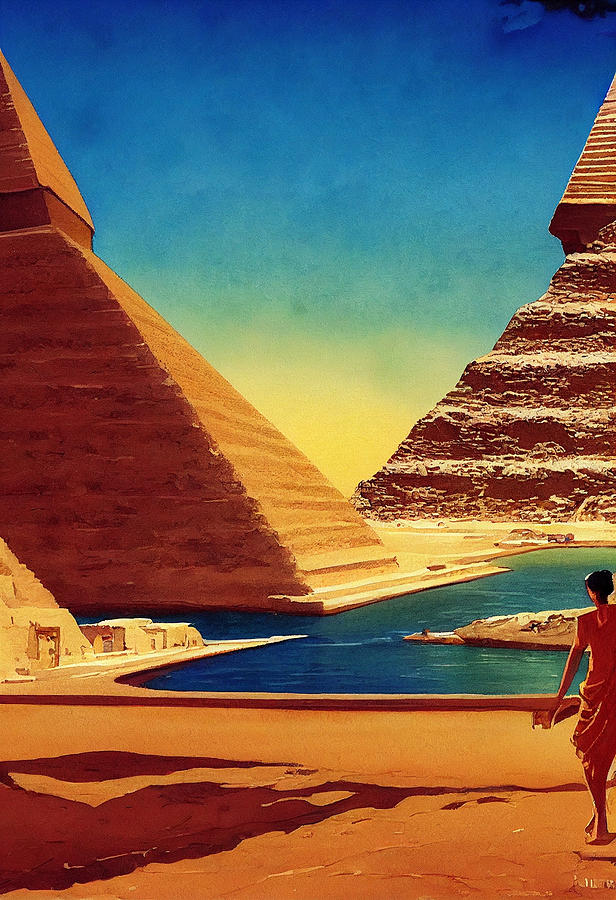 Vintage  Travel  poster  of  Egypt  extremely  detailed  wat  9b5664556320d  d6a645563  64506455632  Painting by Celestial Images