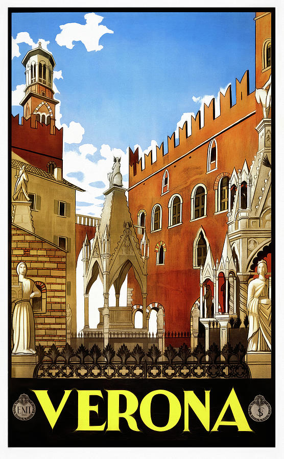 Vintage Photograph - Vintage Travel Poster Verona Italy  by Carol Japp