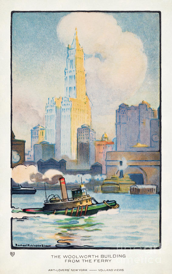 Vintage Travel Poster Woolworth Building Rachael Elmer Mixed Media by Kithara Studio