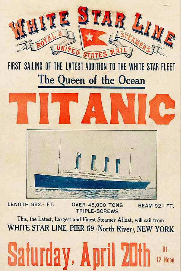 Vintage Travel Posters Titanic April 20 1912 Photograph by Hafiz Fahmi  aldino - Fine Art America