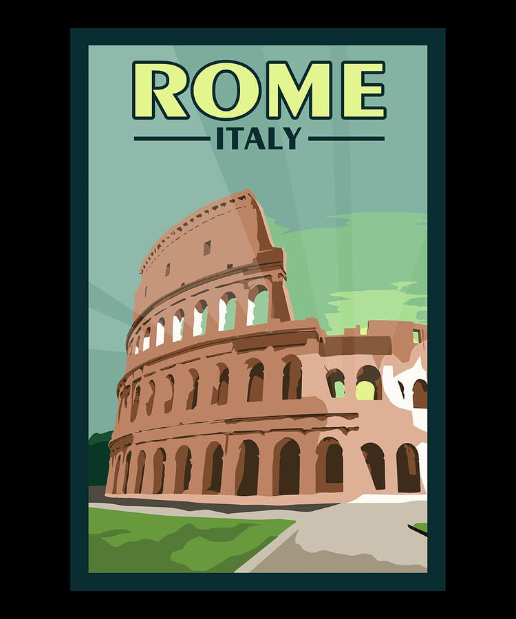 Vintage Travel Rome Colosseum Poster Digital Art By The Pristine Artist